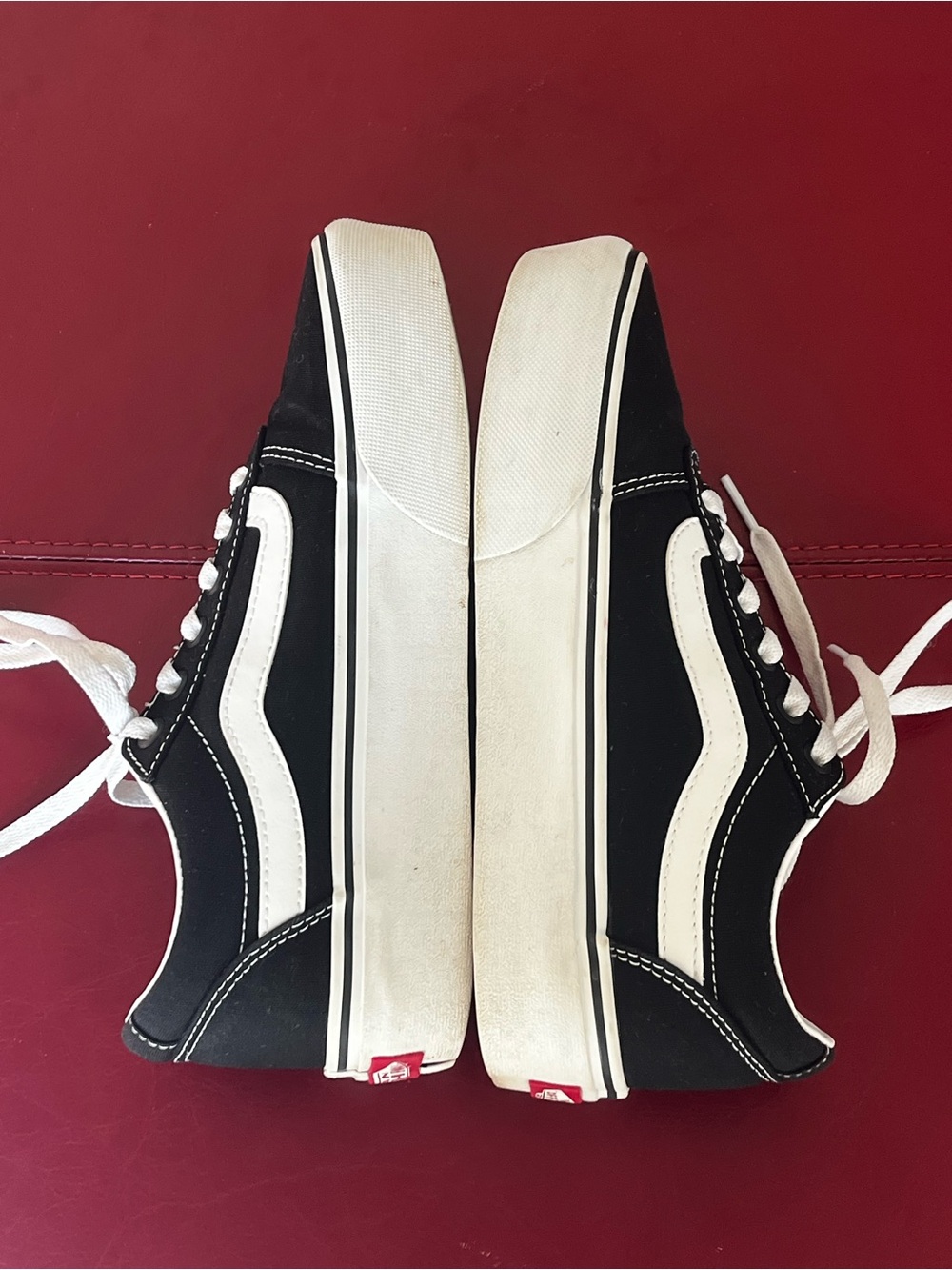 Vans Old Skool Classic Black Canvas Platform Sneaker with White Stripe Size 6.5 - Picture 7 of 9